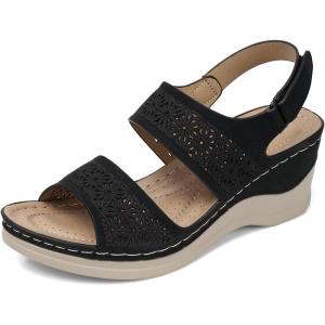 SHIBEVER Wedge Sandals for Women Platform: Open Toe Wedges Dressy Summer Comfortable Ankle Strap Womens Sandals