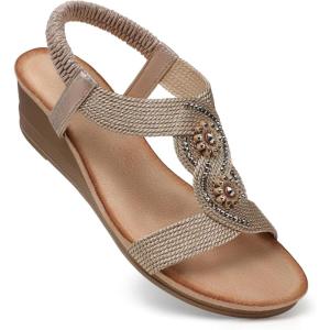 SHIBEVER Womens Sandals Wedge Low size 8