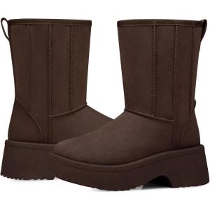 SHIBEVER Women’s Snow Boots Winter: Suede Fur Lined Waterproof Anti-Slip Furry Platform Women Ankle Snow Boots(29 Tan)