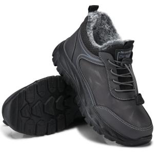 SHIBEVER Womens Winter Snow Boots: Women Ankle Booties Warm Fur Lined Waterproof Insulated Slip On Outdoor Shoes(77 Grey)