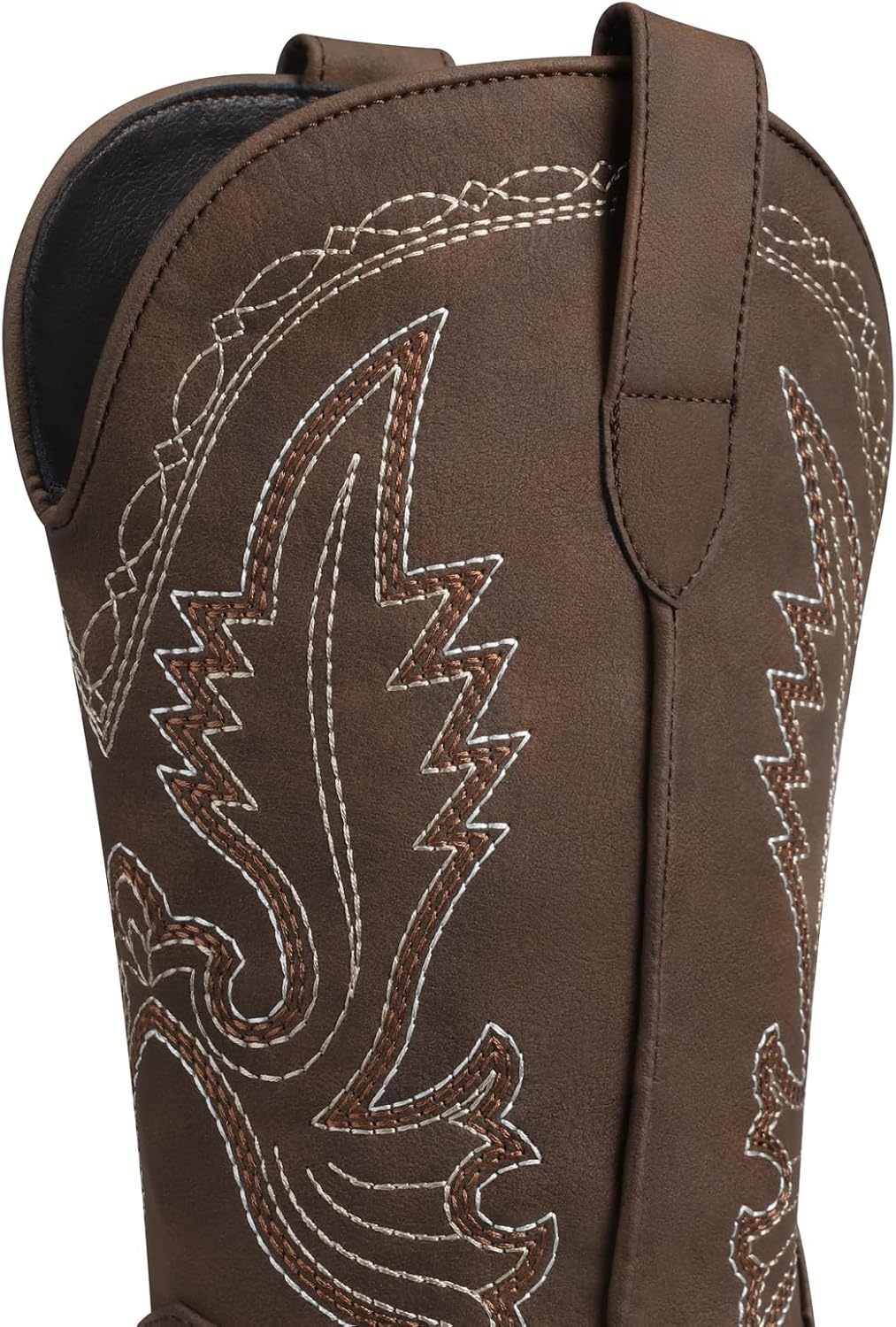 image:imageSHIBEVER Cowboy Cowgirl Boots for Women Western Square Toe Embroidered Comfortable Mid Calf Women BootsDark Brown