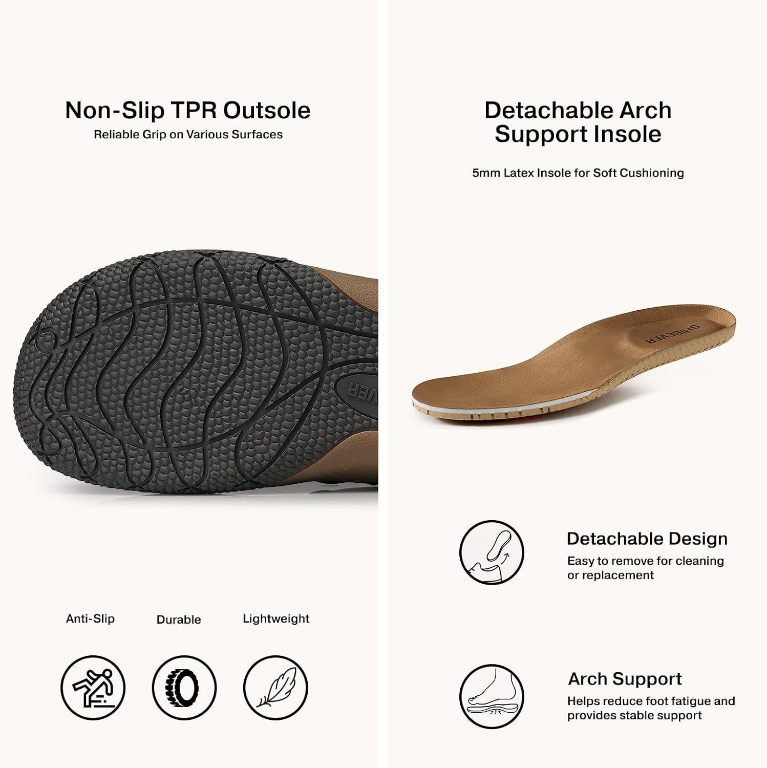 image:imageSHIBEVER Ankle Short Boots for Women Flat Dress Arch Support Booties Comfortable Casual Walking Side Zipper BootBrown