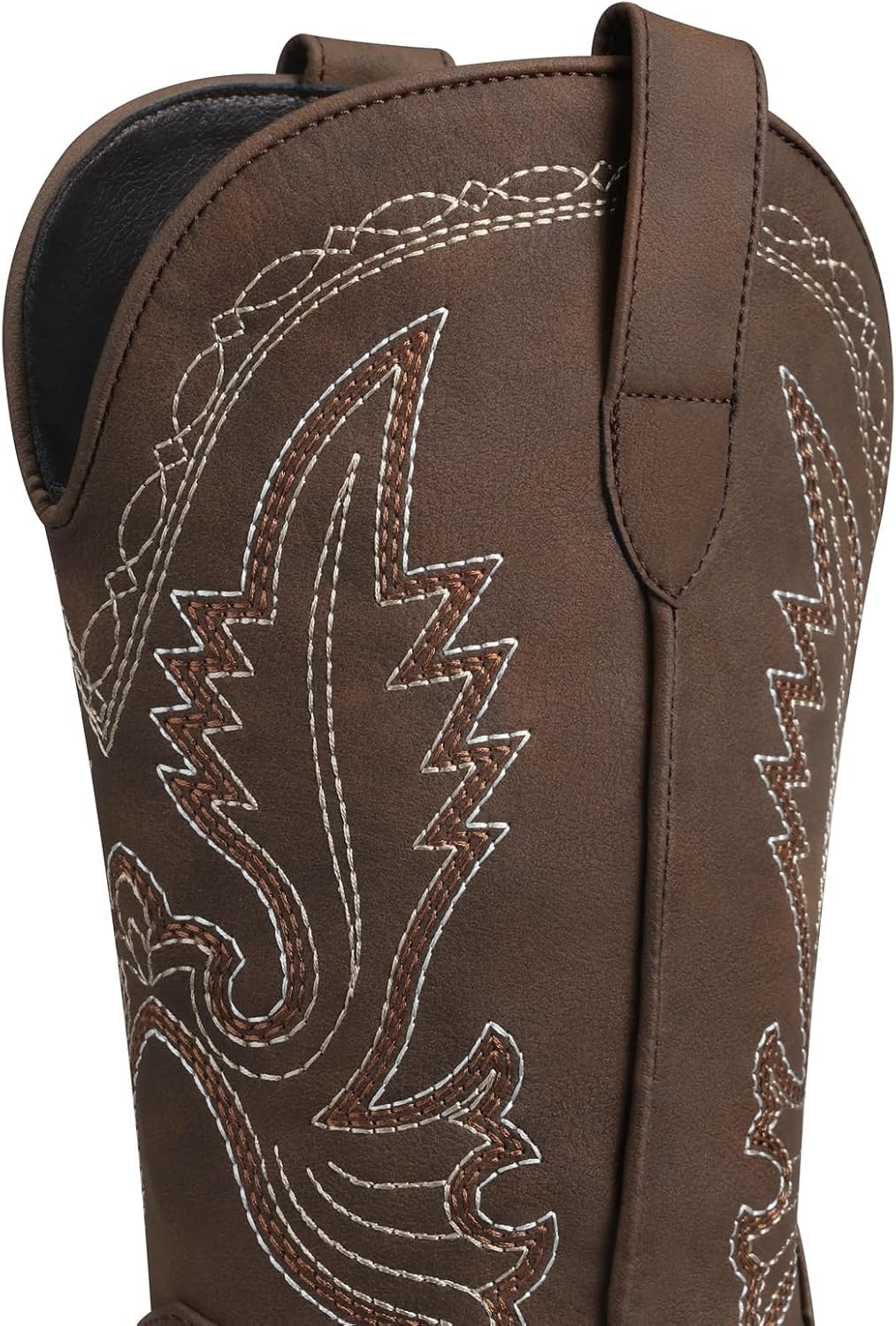 image:imageSHIBEVER Womens Western Cowboy Boots Square Toe Comfortable Wide MidCalf Embroidered PullOn Dress Cowgirl Boots with Arch Support for Theme Party amp Country ConcertDark Brown