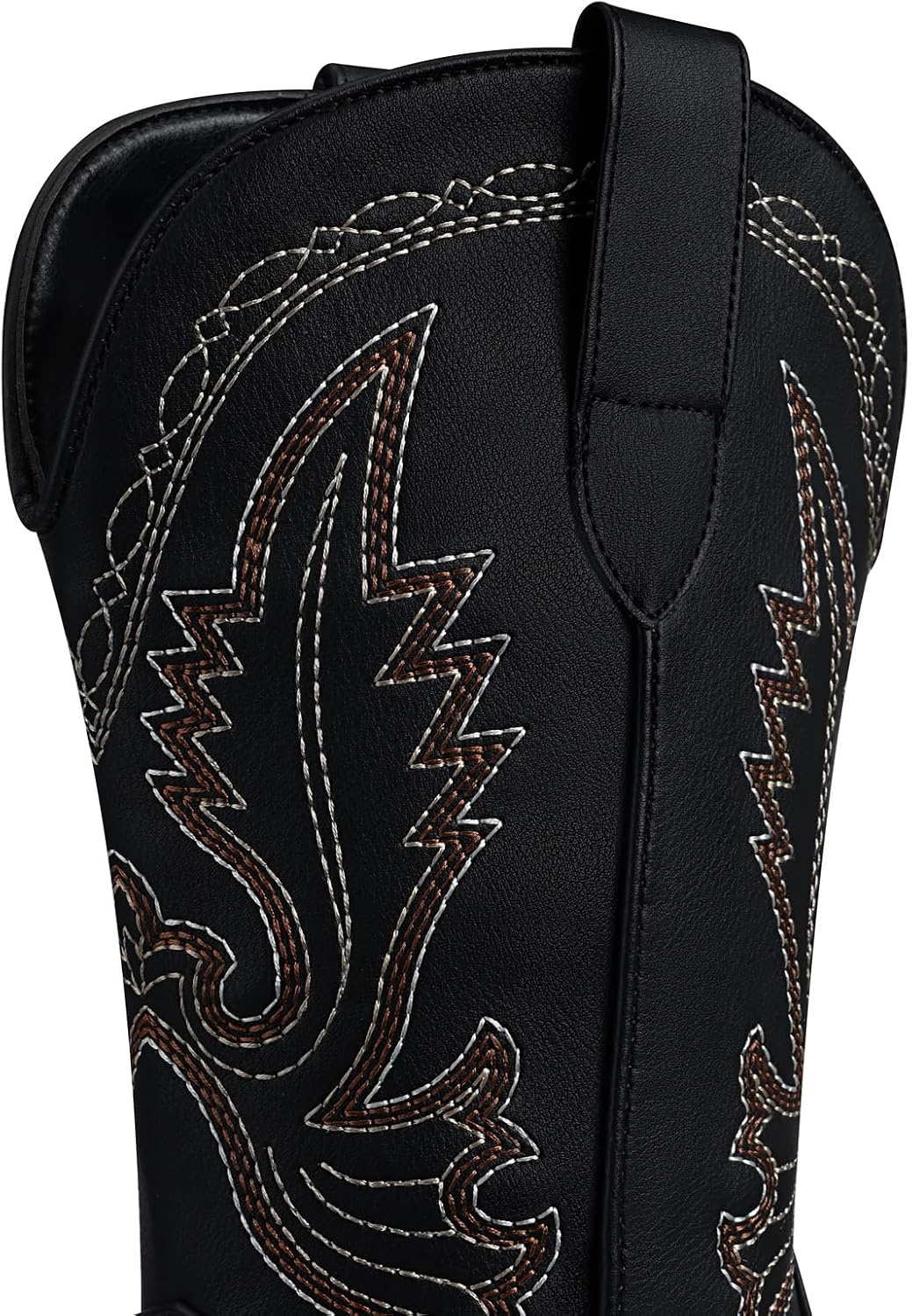 image:imageSHIBEVER Womens Western Cowboy Boots Square Toe Comfortable Wide MidCalf Embroidered PullOn Dress Cowgirl Boots with Arch Support for Theme Party amp Country ConcertBlack