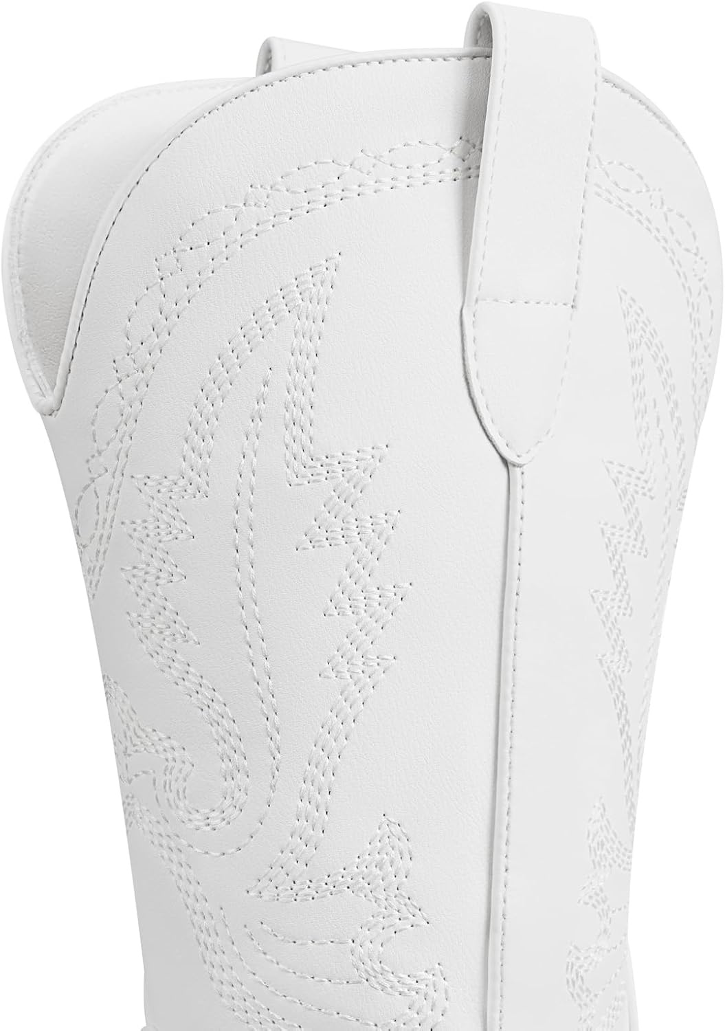 image:imageSHIBEVER Womens Western Cowboy Boots Square Toe Comfortable Wide MidCalf Embroidered PullOn Dress Cowgirl Boots with Arch Support for Theme Party amp Country ConcertWhite